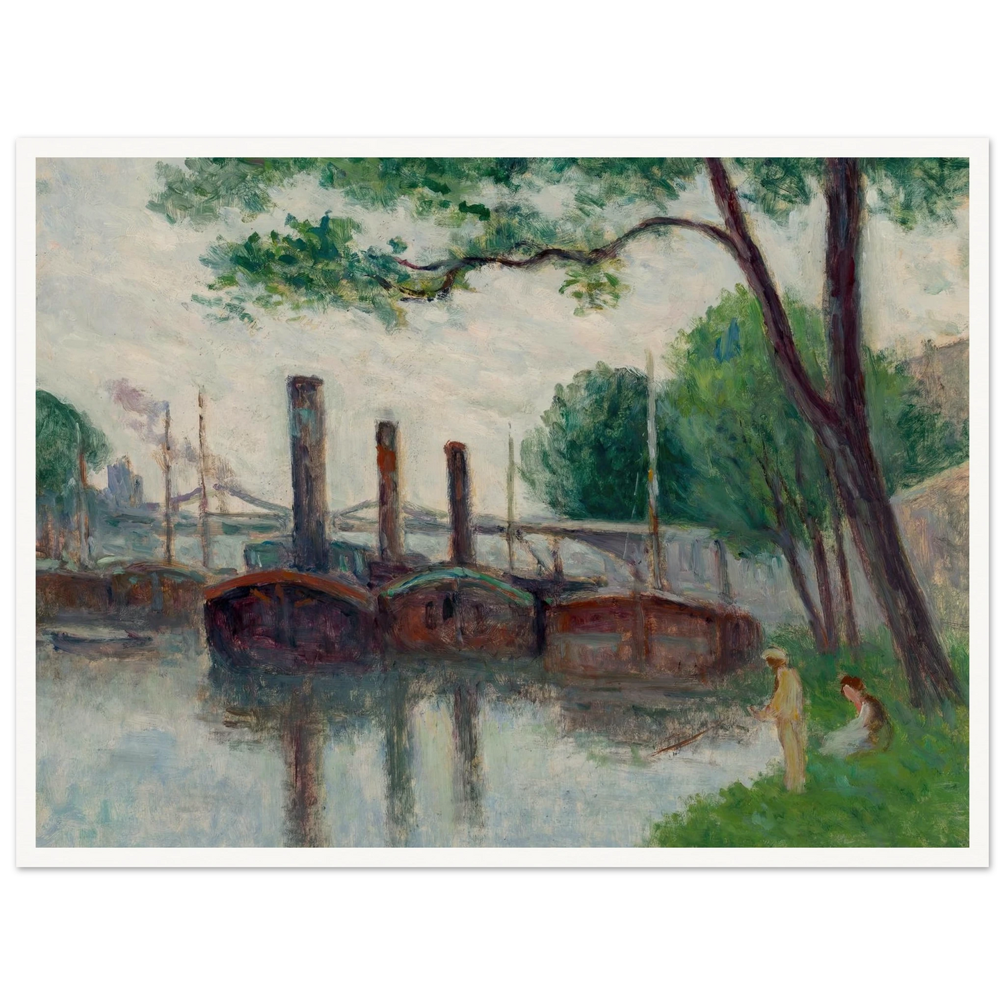Les bords de la Seine près de la Roche-Guyon (1935) Art Print | Maximilien Luce-Quipham Collections