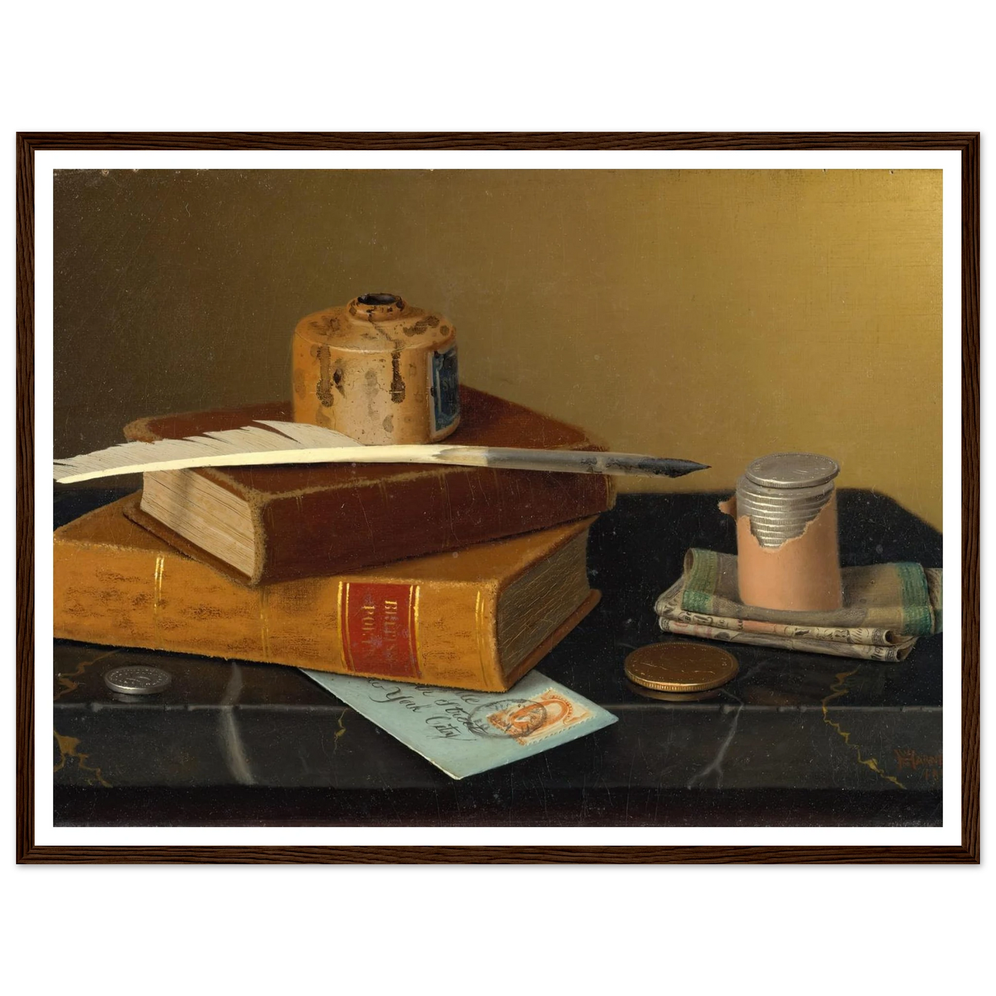 The Banker’s Table (1877) Art Print | William Michael Harnett-Quipham Collections