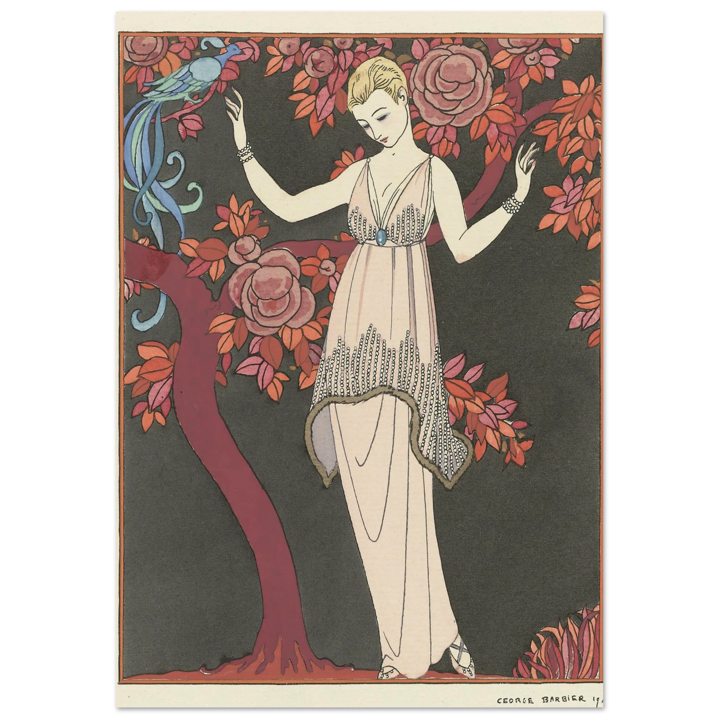 L’Arbre de science _Robe du soir de Doeuillet (1914) Art Print | George Barbier-Quipham Collections