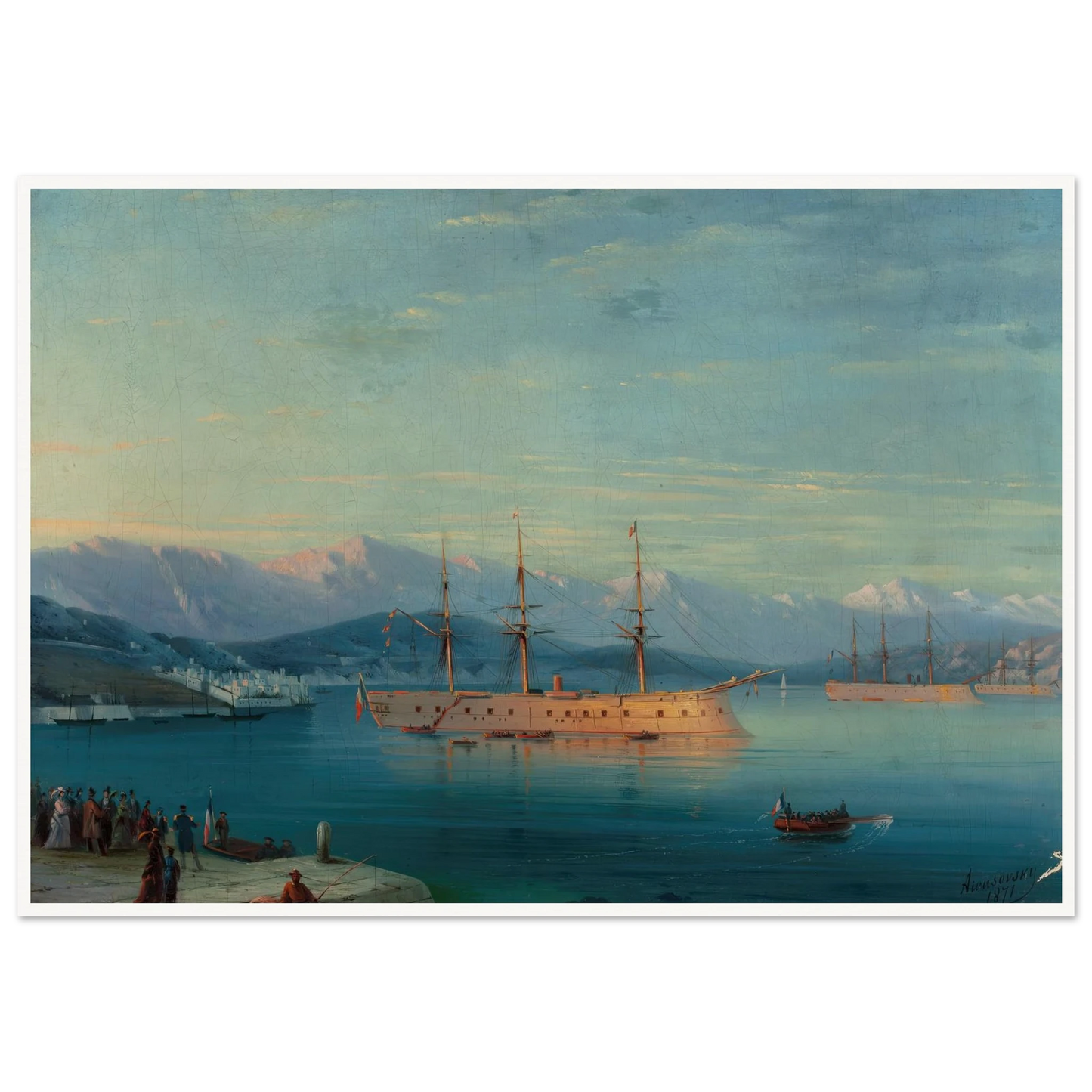 French Ships Departing the Black Sea (1871) Art Print | Ivan Konstantinovich Aivazovsky-Quipham Collections