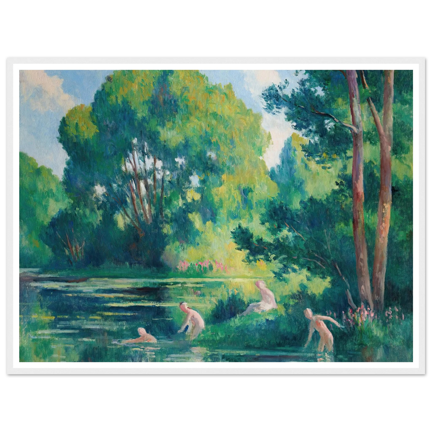 Rolleboise, baignade dans le petit bras de la Seine (1920) Art Print | Maximilien Luce-Quipham Collections