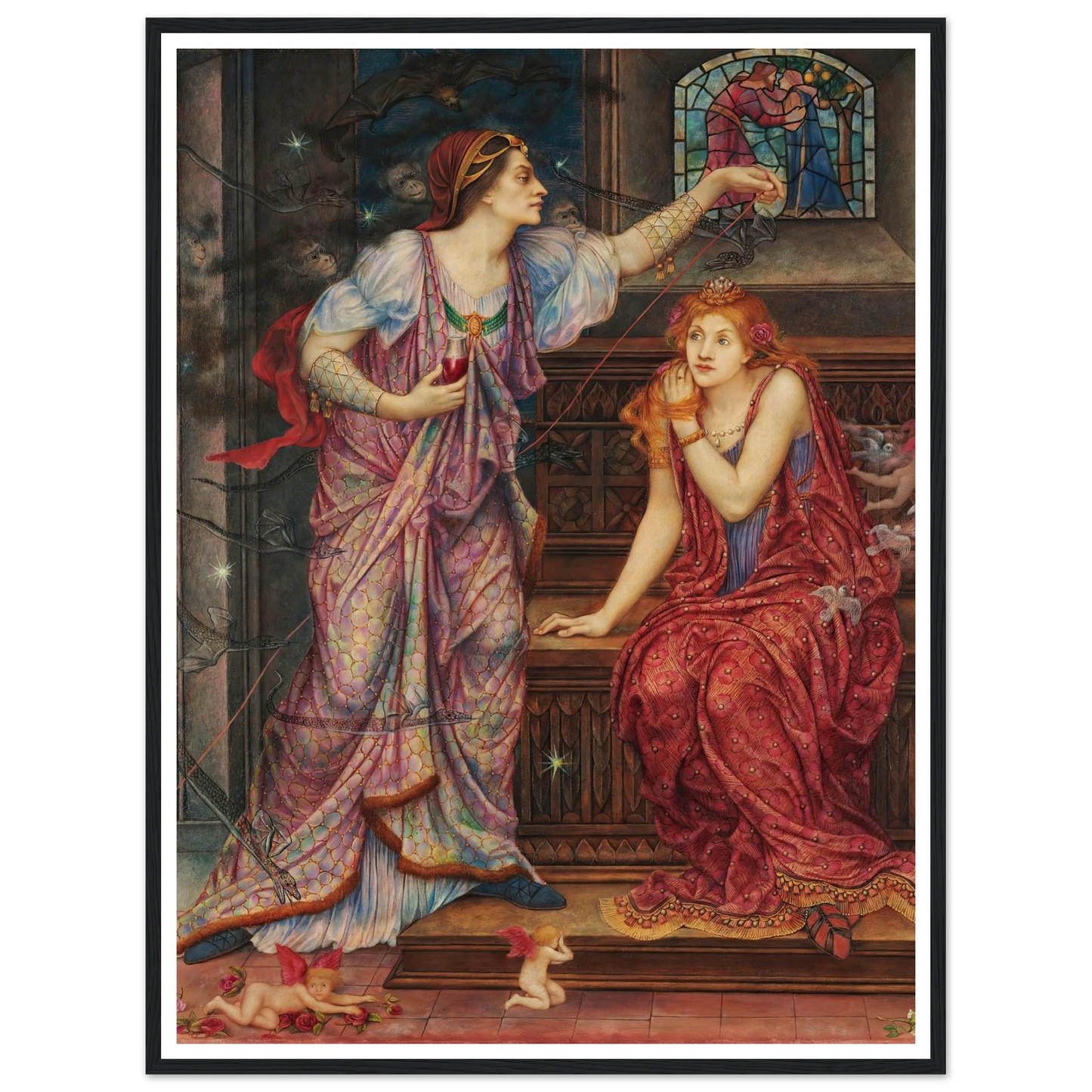 Queen Eleanor & Fair Rosamund (1880-1919) Art Print | Evelyn de Morgan-Quipham Collections