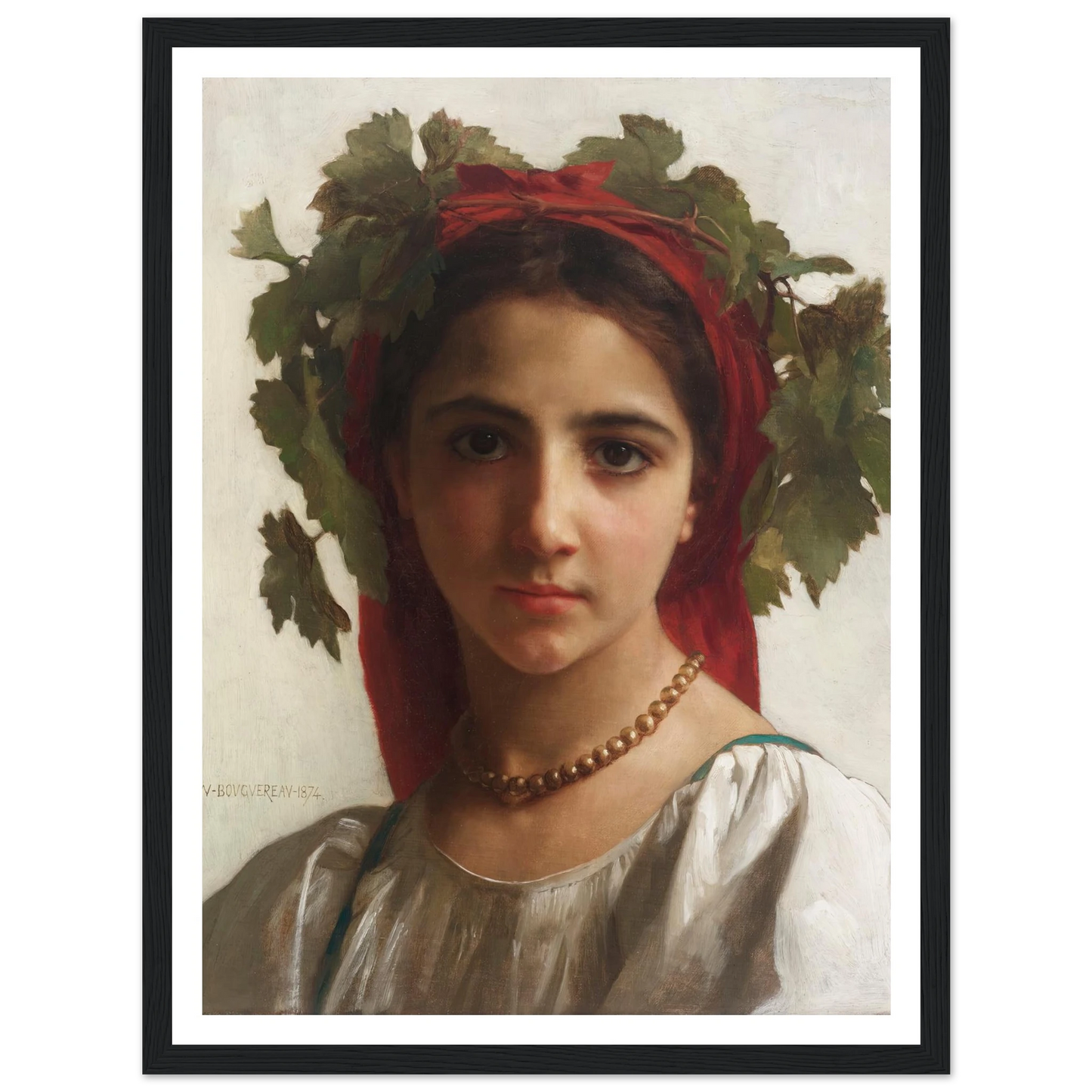 Jeune fille couronnée de pampres (1874) Art Print | William Bouguereau-Quipham Collections