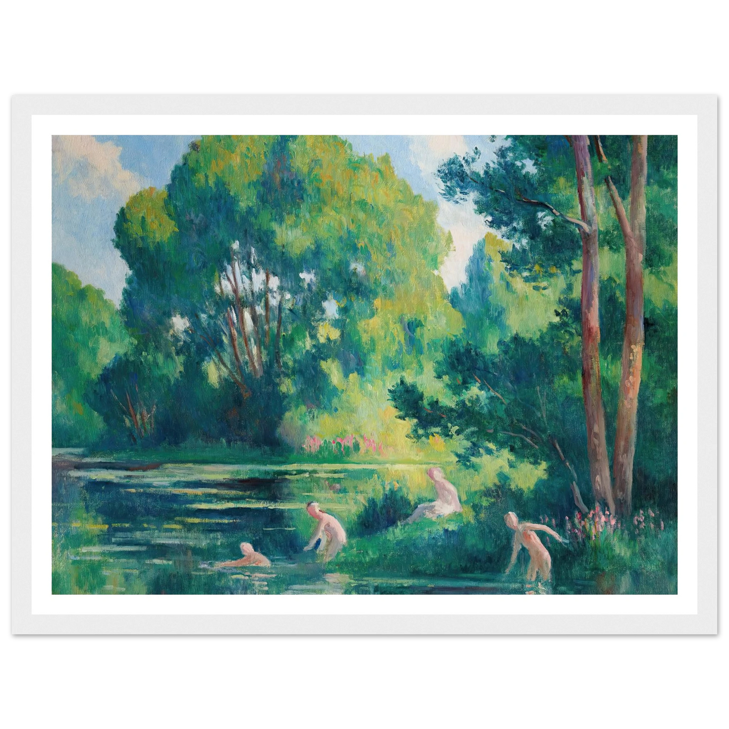 Rolleboise, baignade dans le petit bras de la Seine (1920) Art Print | Maximilien Luce-Quipham Collections