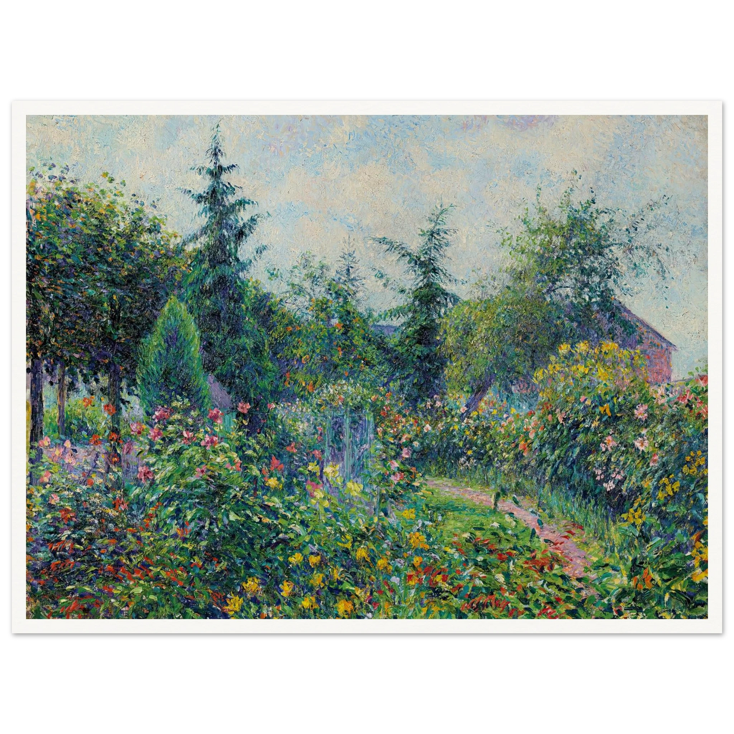 Jardin et poulailler chez Octave Mirbeau, Les Damps (1892) Art Print | Camille Pissarro-Quipham Collections