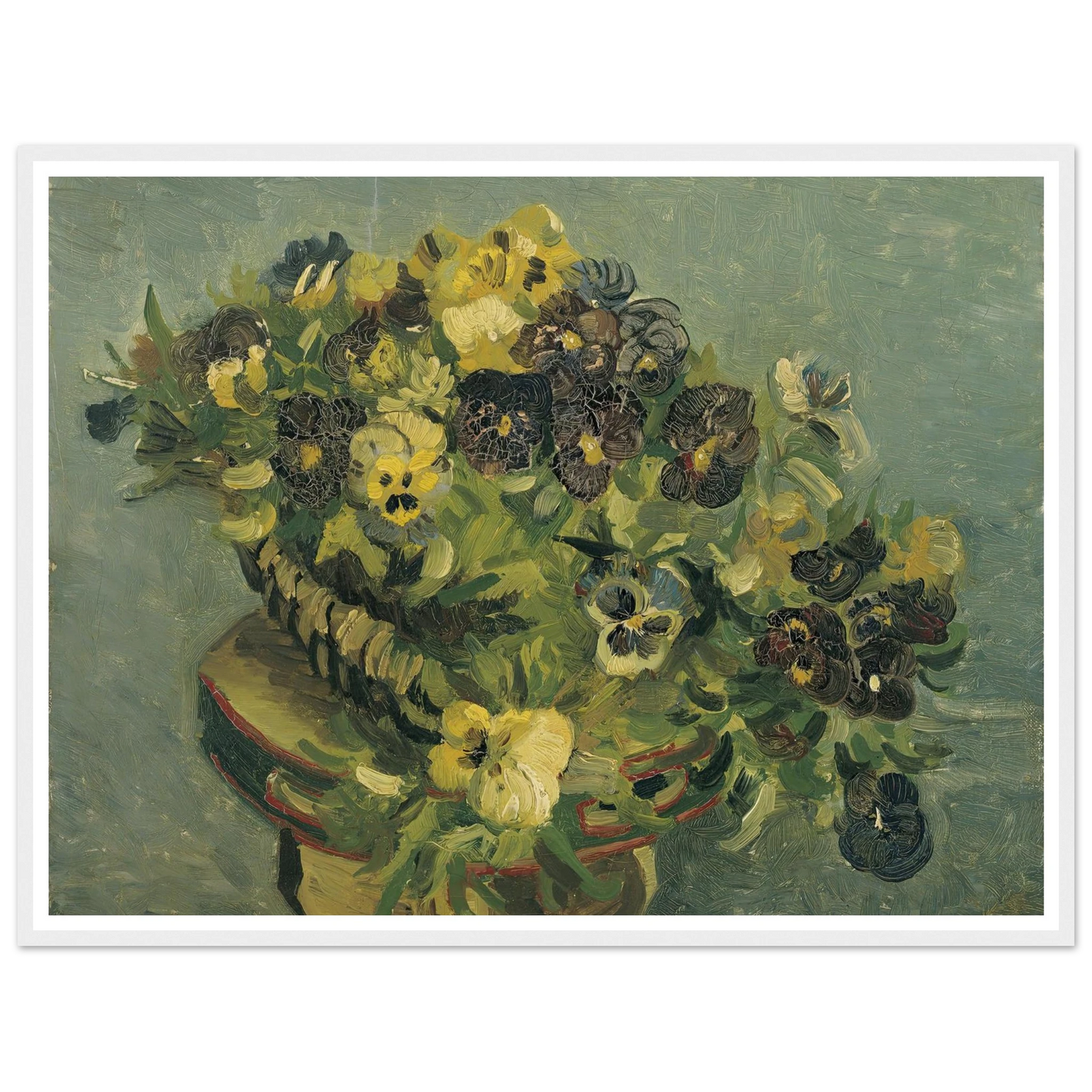 Basket of pansies on a small table (1887) Art Print | Vincent van Gogh-Quipham Collections