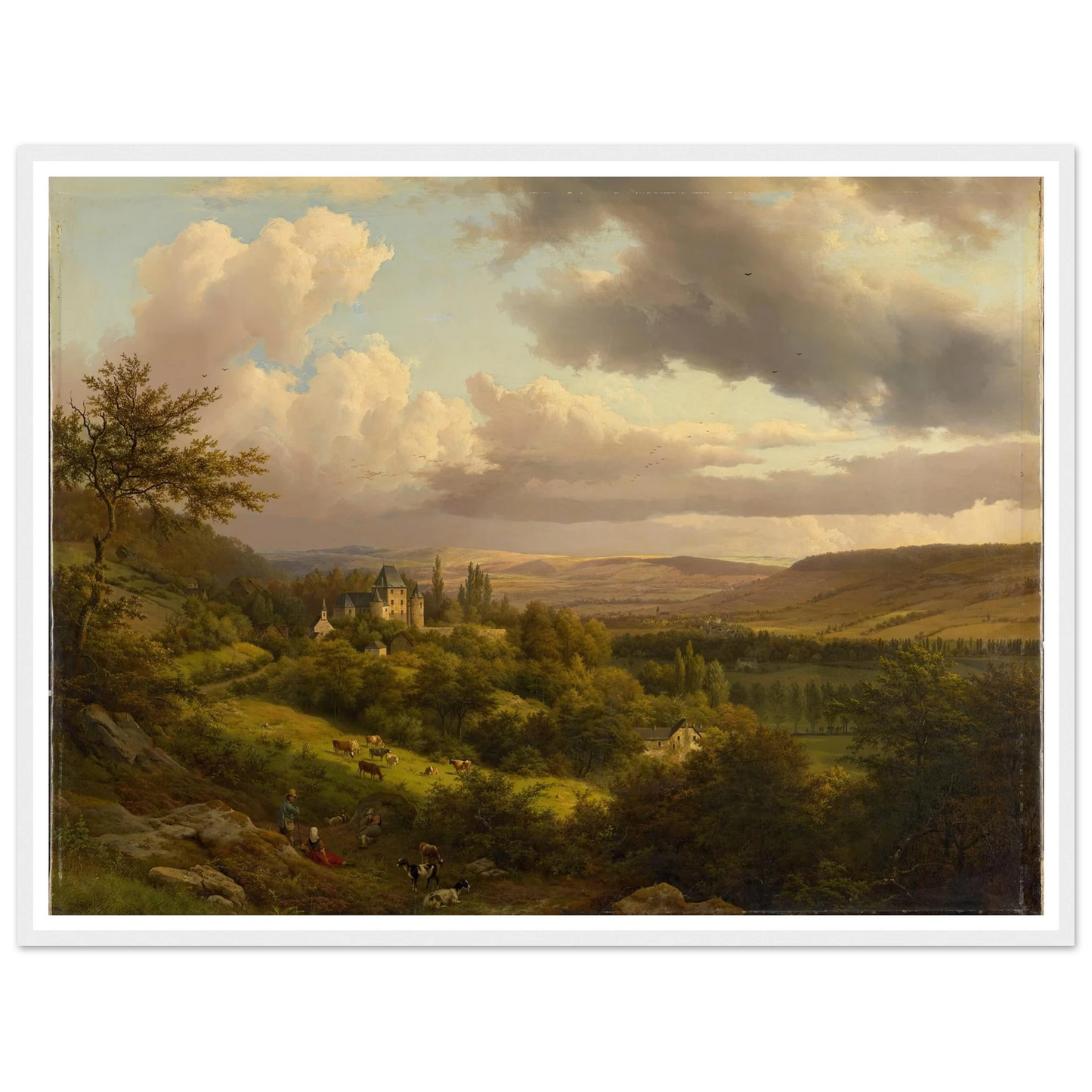Luxemburgische Landschaft mit Blick auf Schloss Berg (1846) Art Print | Barend Cornelis Koekkoek-Quipham Collections