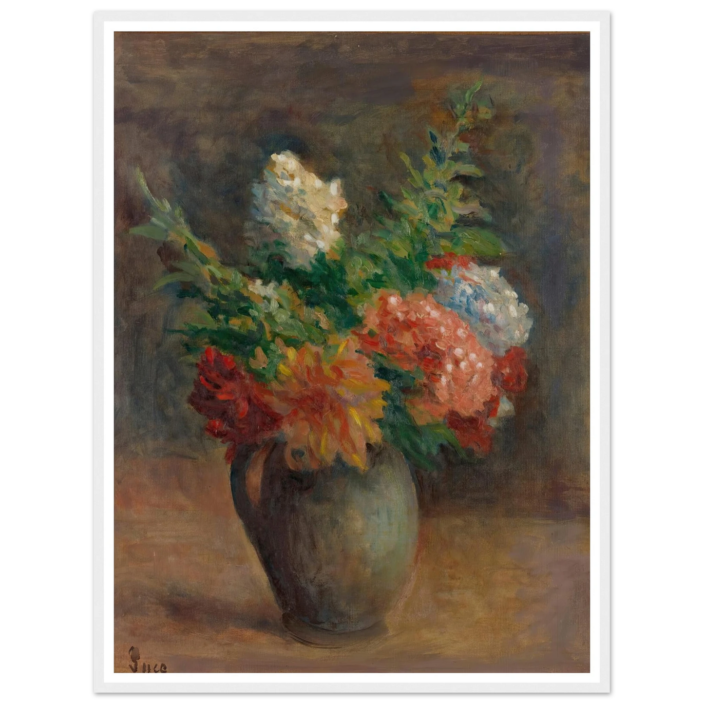Pivoines, Géraniums Et Lilas Blancs (circa 1925) Art Print | Maximilien Luce-Quipham Collections