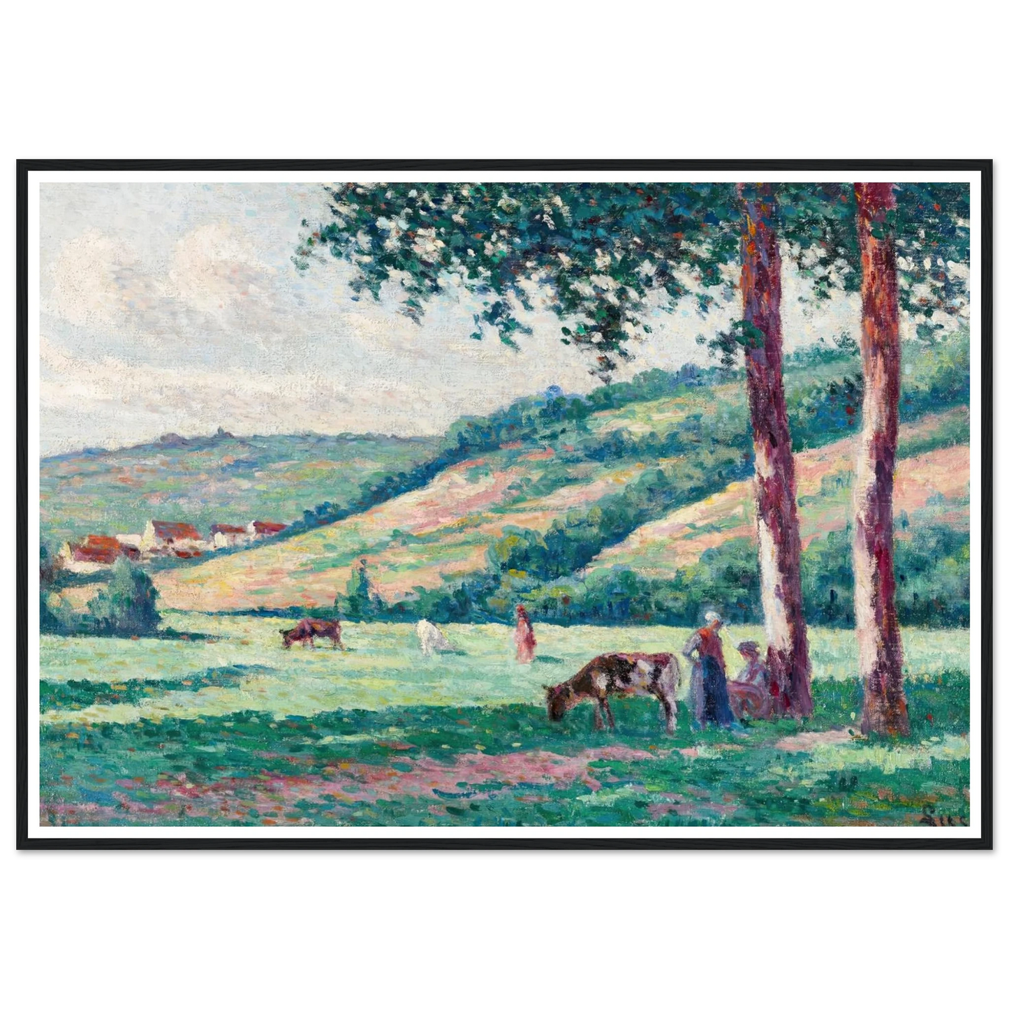 Paysage aux bergères et vachers (circa 1900) Art Print | Maximilien Luce-Quipham Collections