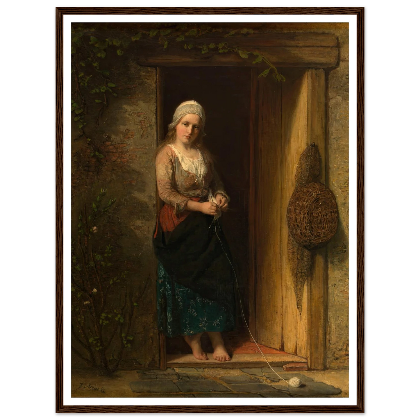 Ida, the Fisherman’s Daughter at the Doorway (1851) Art Print | Jozef Israels-Quipham Collections