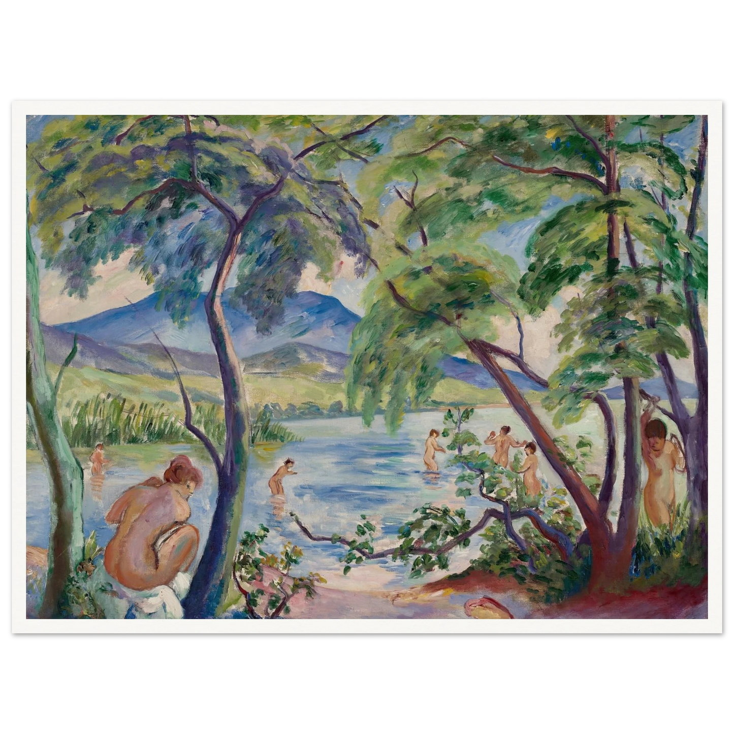 Paysage aux baigneuses, Colombier (1917) Art Print | Henri Manguin-Quipham Collections