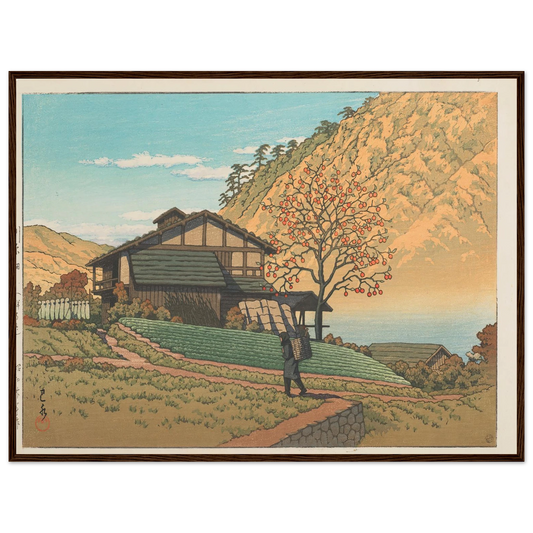 Kawarahata (Gunma) (1955) Art Print | Kawase Hasui - Framed Poster - 30x40 cm / 12x16″ - Black frame