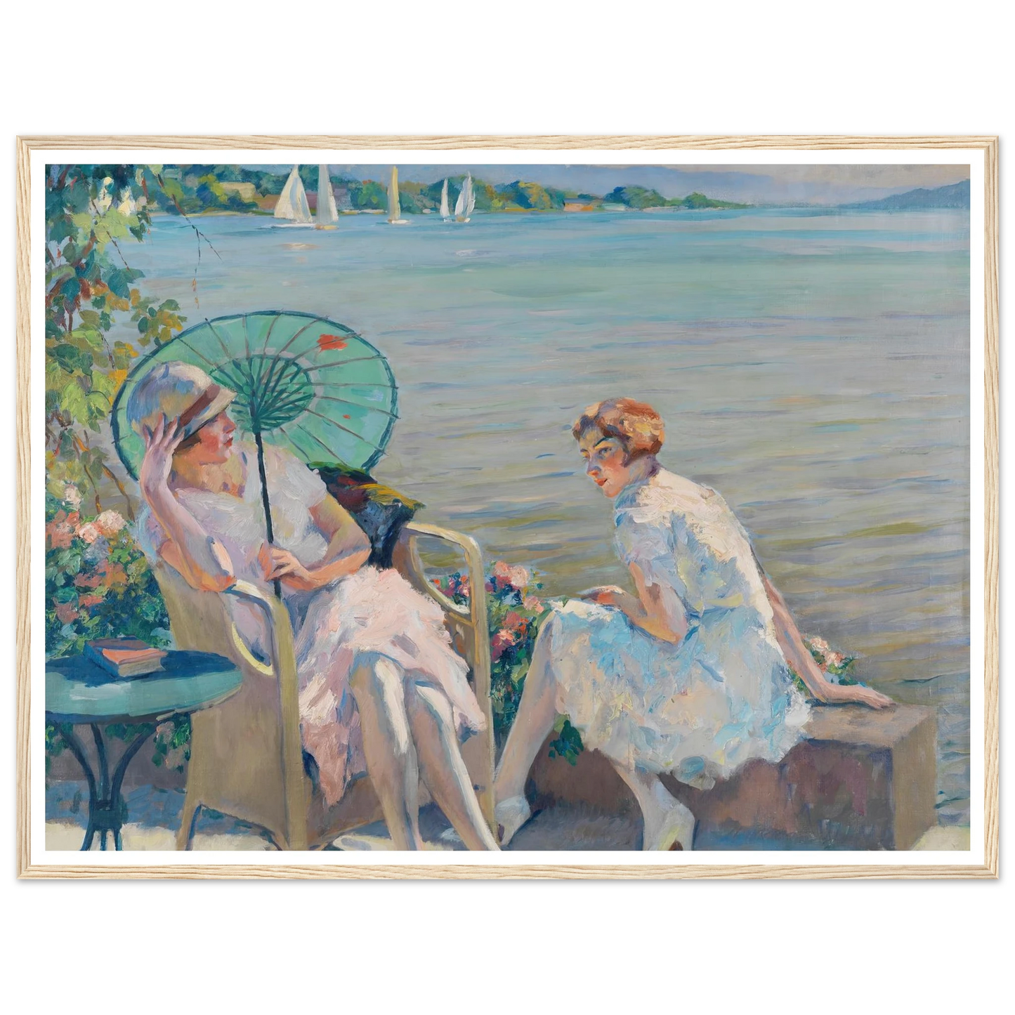 Summer afternoon at the lake (1920) Art Print | Edward Cucue-Quipham Collections