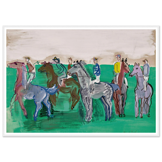 Jockeys et chevaux avant le départ (circa 1930) Art Print | Raoul Dufy-Quipham Collections