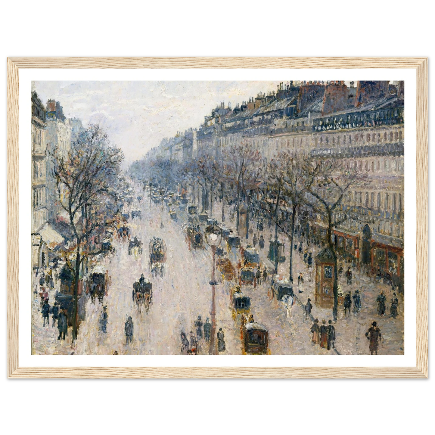 The Boulevard Montmartre on a Winter Morning (1897) Art Print | Camille Pissarro-Quipham Collections