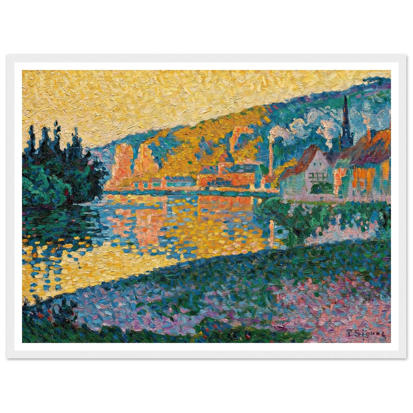 Les Andelys. Soleil couchant (1898) Art Print | Paul Signac-Quipham Collections