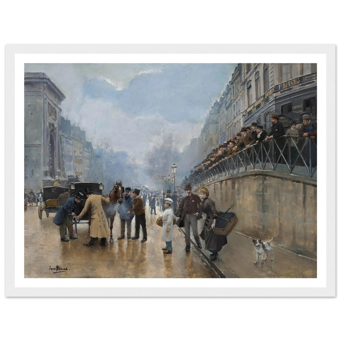 L’accident; Porte Saint-Denis Art Print | Jean Beraud-Quipham Collections