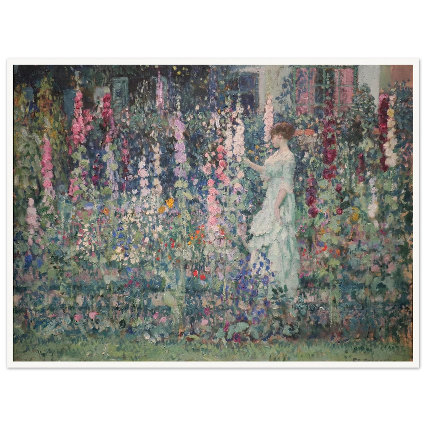 Hollyhocks (by 1911) Art Print | Frederick Carl Frieseke-Quipham Collections