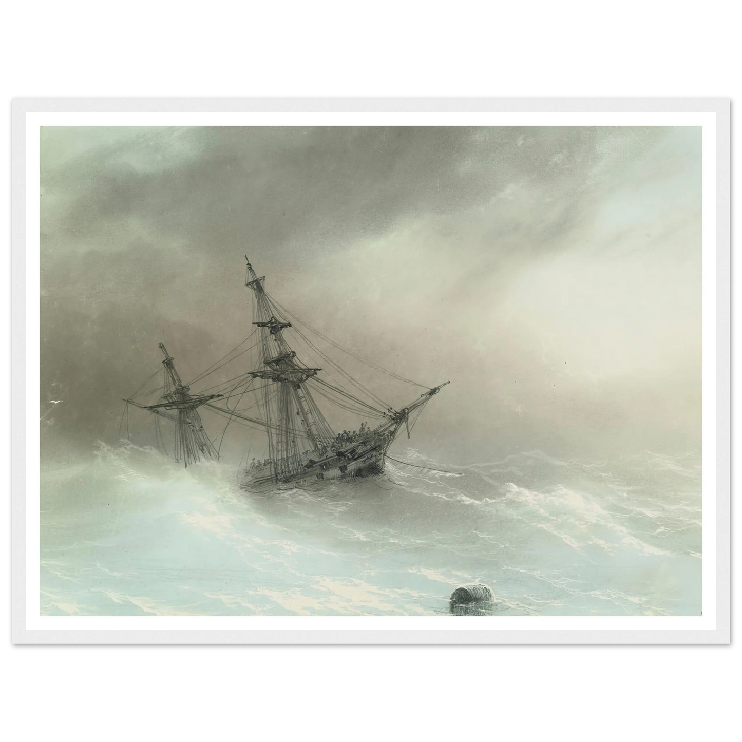 Ship In A Stormy Sea (1888) Art Print | Ivan Konstantinovich Aivazovsky-Quipham Collections
