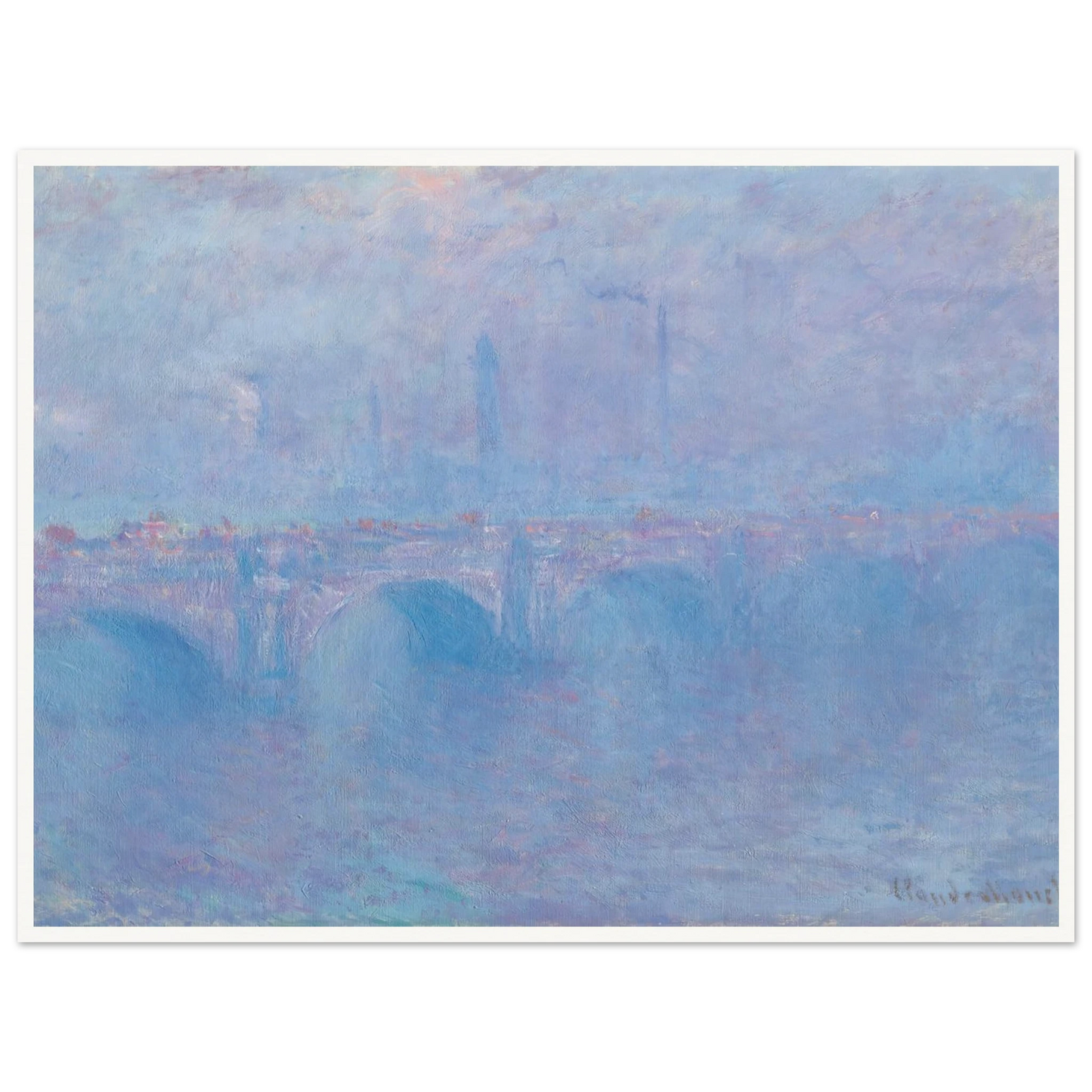 Waterloo Bridge, effet de brouillard (1903) Art Print | Claude Monet-Quipham Collections