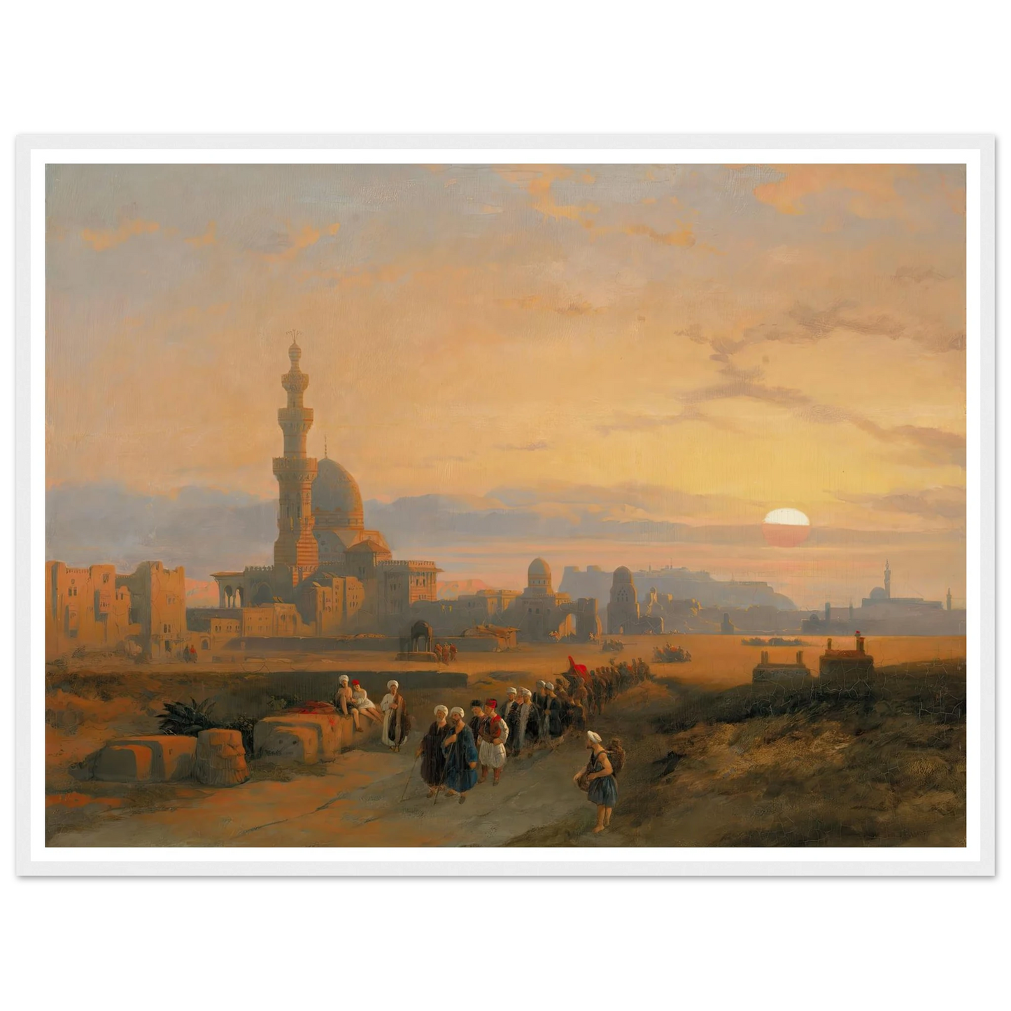 Procession before the tombs of the Caliphs, Grand Cairo (1846) Art Print | David Roberts-Quipham Collections