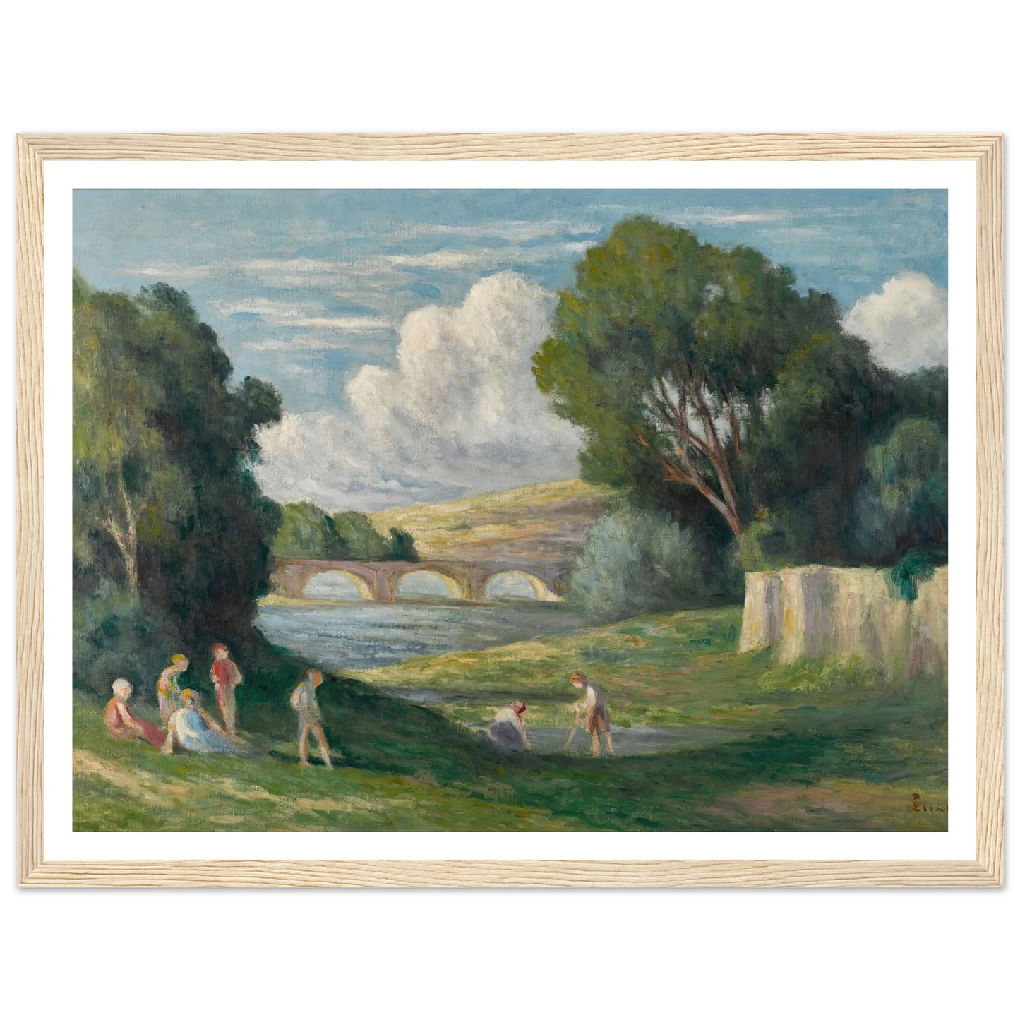 Rolleboise, baigneurs près du bras de Seine (1930) Art Print | Maximilien Luce-Quipham Collections