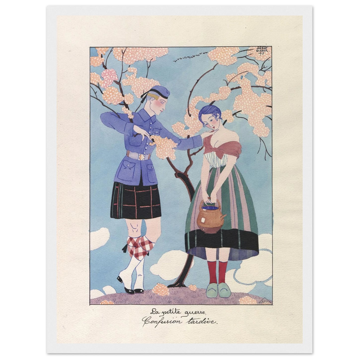 La petite guerre. Confusion tardive (1915) Art Print | George Barbier-Quipham Collections