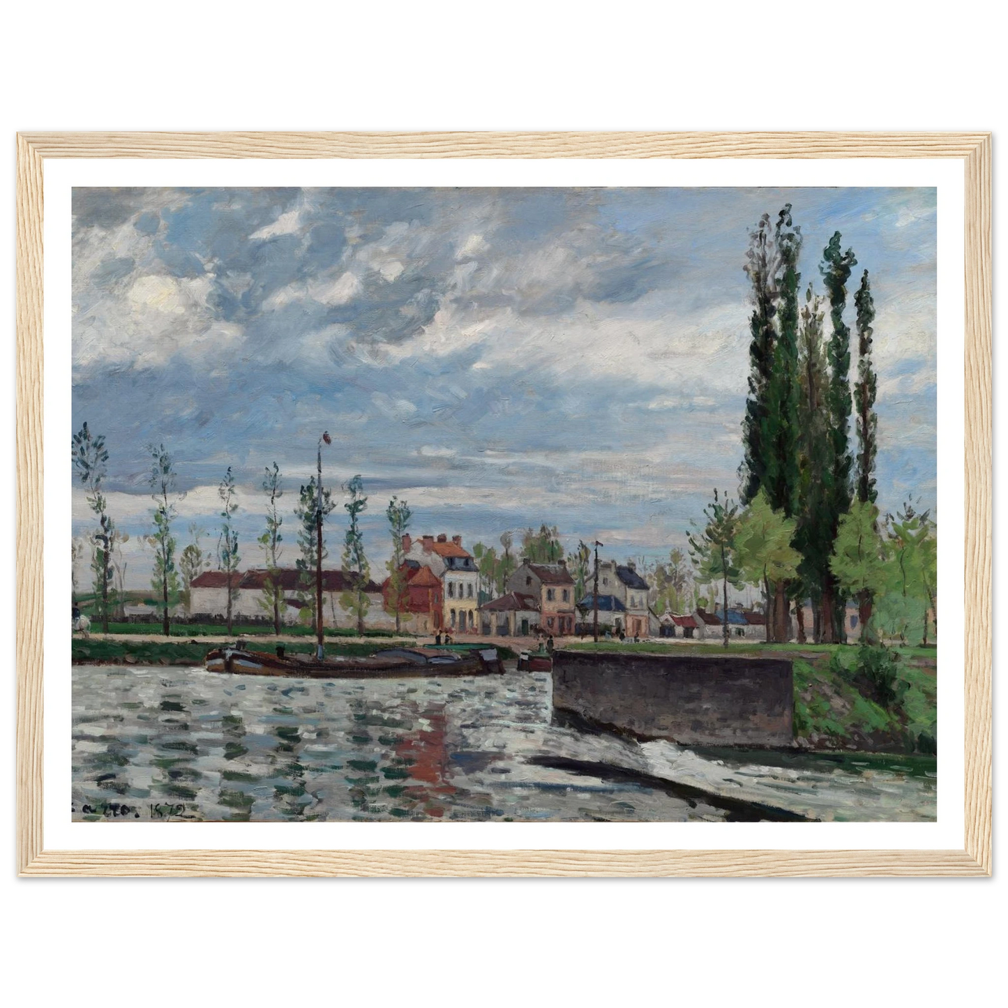 The Lock at Pontoise (1872) Art Print | Camille Pissarro-Quipham Collections