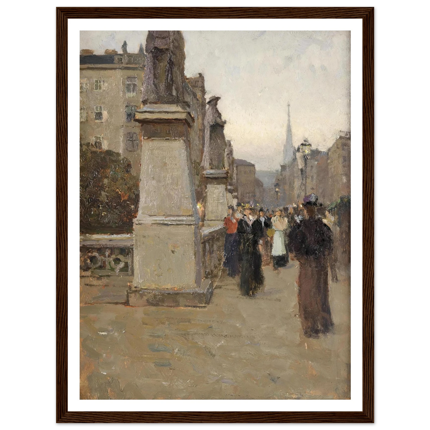 Blick vom rechten Brückenkopf der Elisabethbrücke gegen die Kärntnerstrasse (1895) Art Print | Carl Moll-Quipham Collections