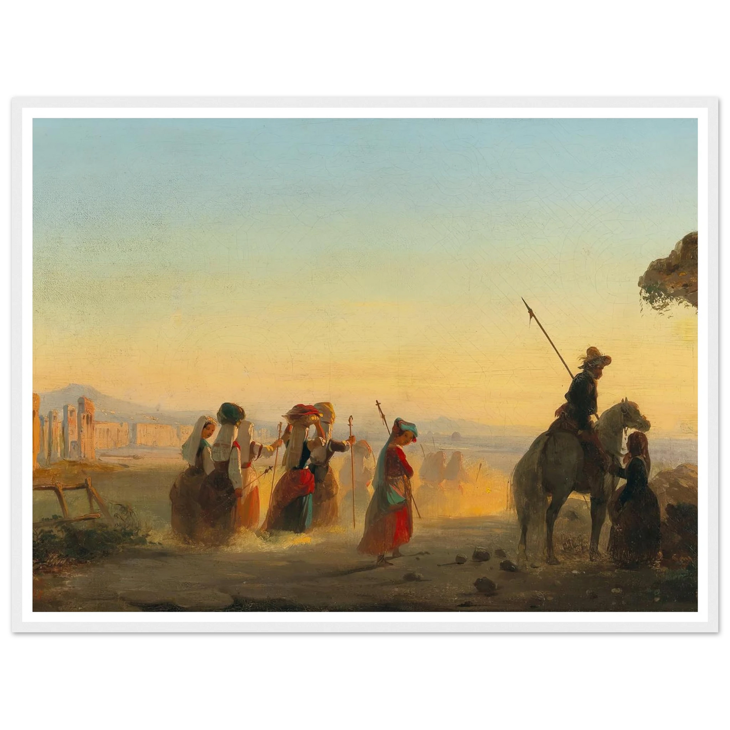 Rome, the Via Appia at Dawn Art Print | Ippolito Caffi-Quipham Collections
