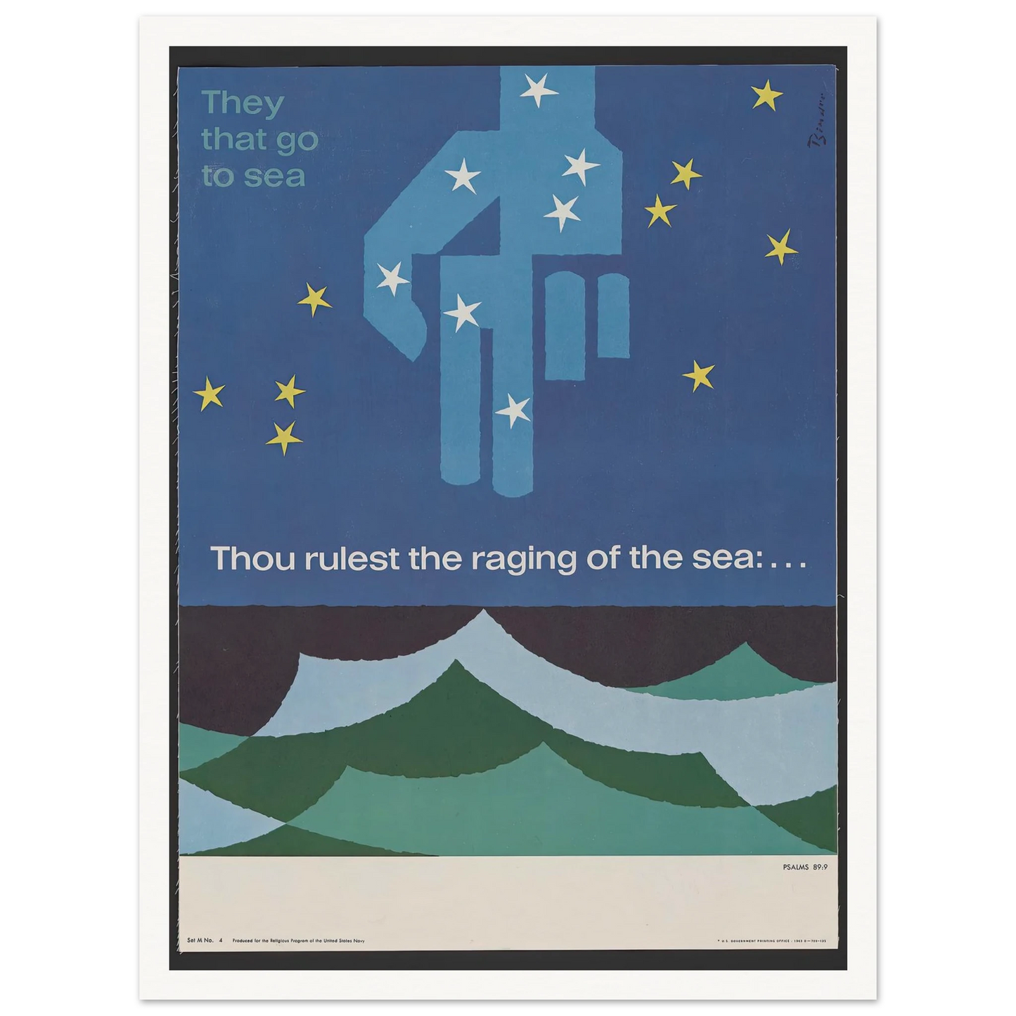 Thou rulest the raging of the sea … Psalms 89_9 (1963) Art Print | Joseph Binder-Quipham Collections