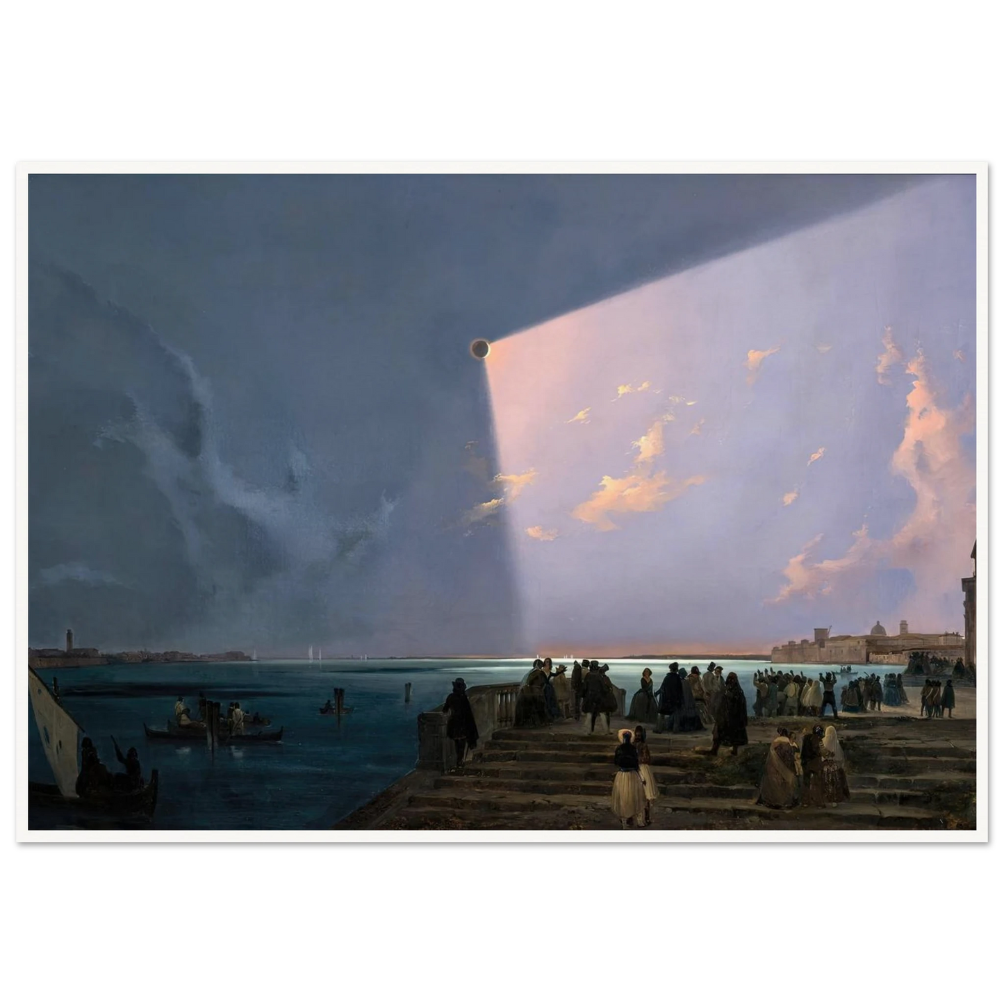 The Eclipse of the Sun in Venice, July 6, 1842 (1800s) Art Print | Ippolito Caffi-Quipham Collections