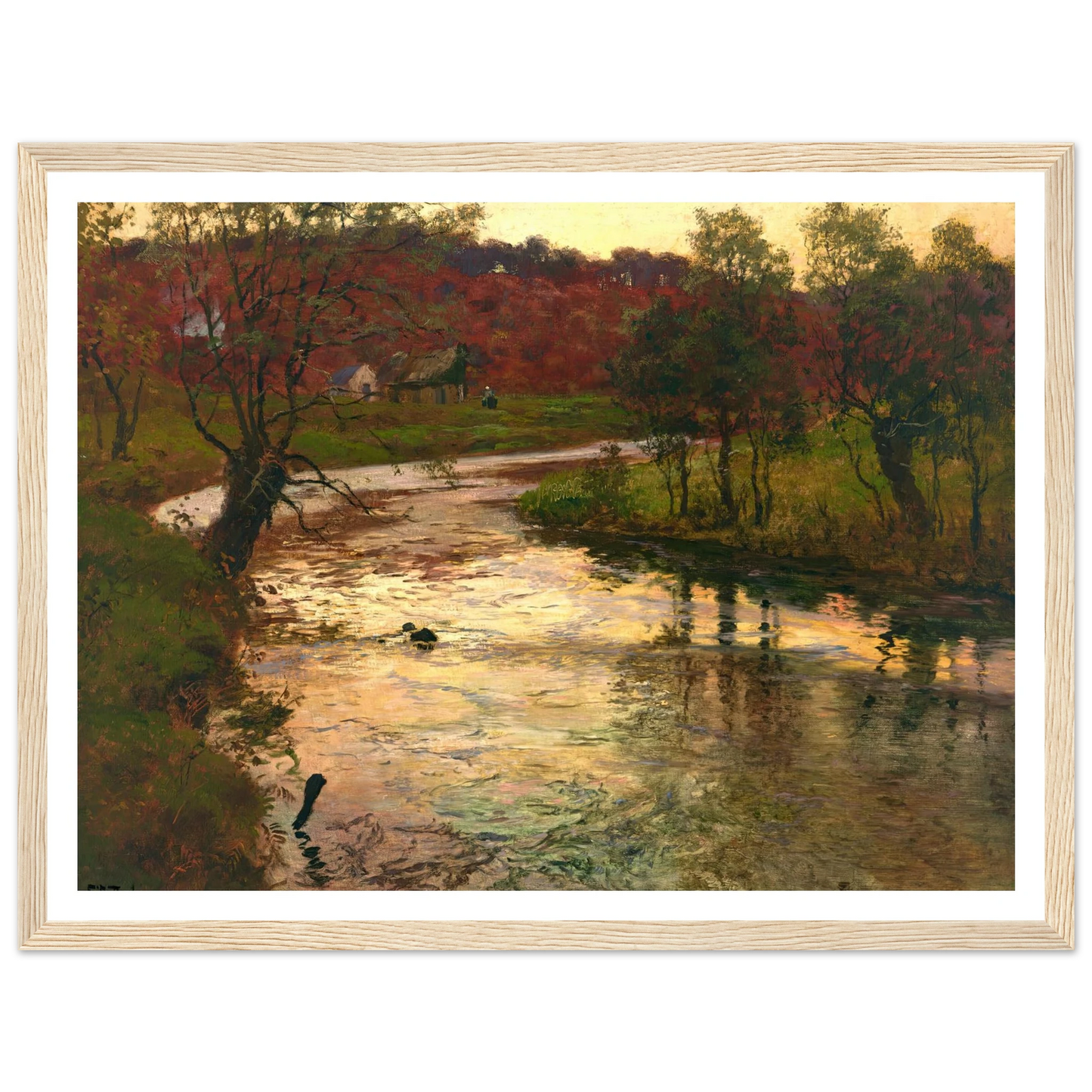 Sunset over L’Elle river, near Quimperlé, France (1901) Art Print | Frits Thaulow-Quipham Collections