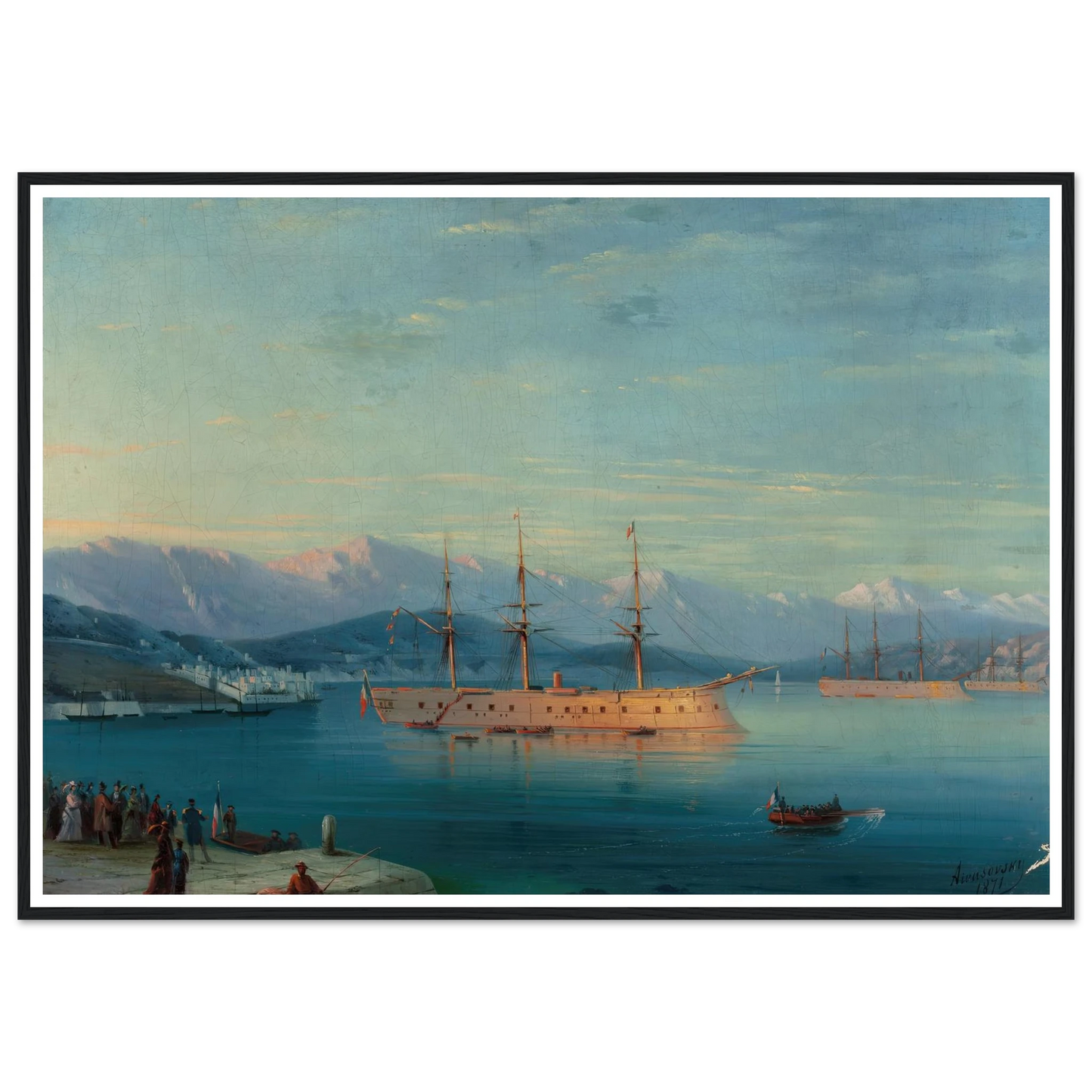 French Ships Departing the Black Sea (1871) Art Print | Ivan Konstantinovich Aivazovsky-Quipham Collections