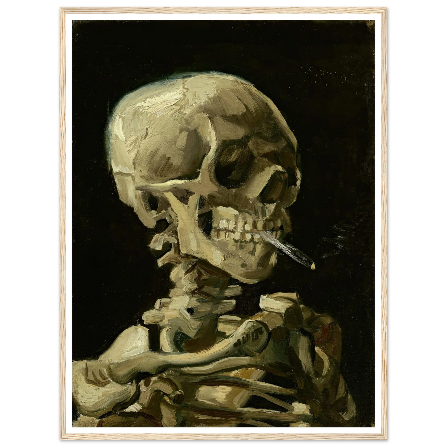 Head Of A Skeleton With A Burning Cigarette Art Print | Vincent van Gogh-Quipham Collections