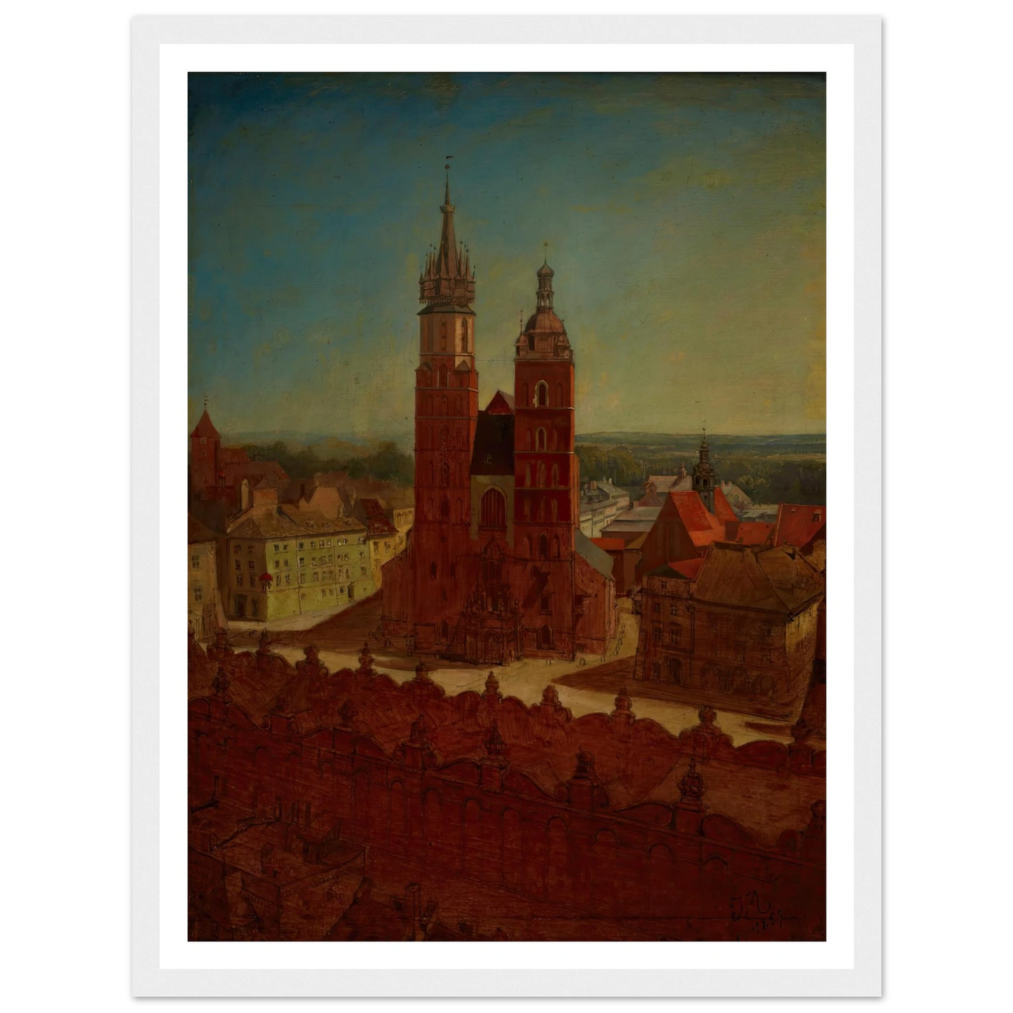 View from the town hall tower (1857) Art Print | Jan Matejko-Quipham Collections