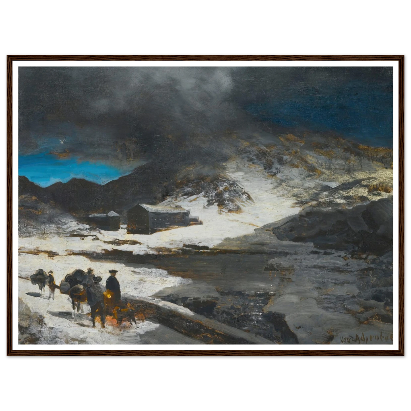 The Great St Bernard Inn, In The Alps Art Print | Oswald Achenbach-Quipham Collections