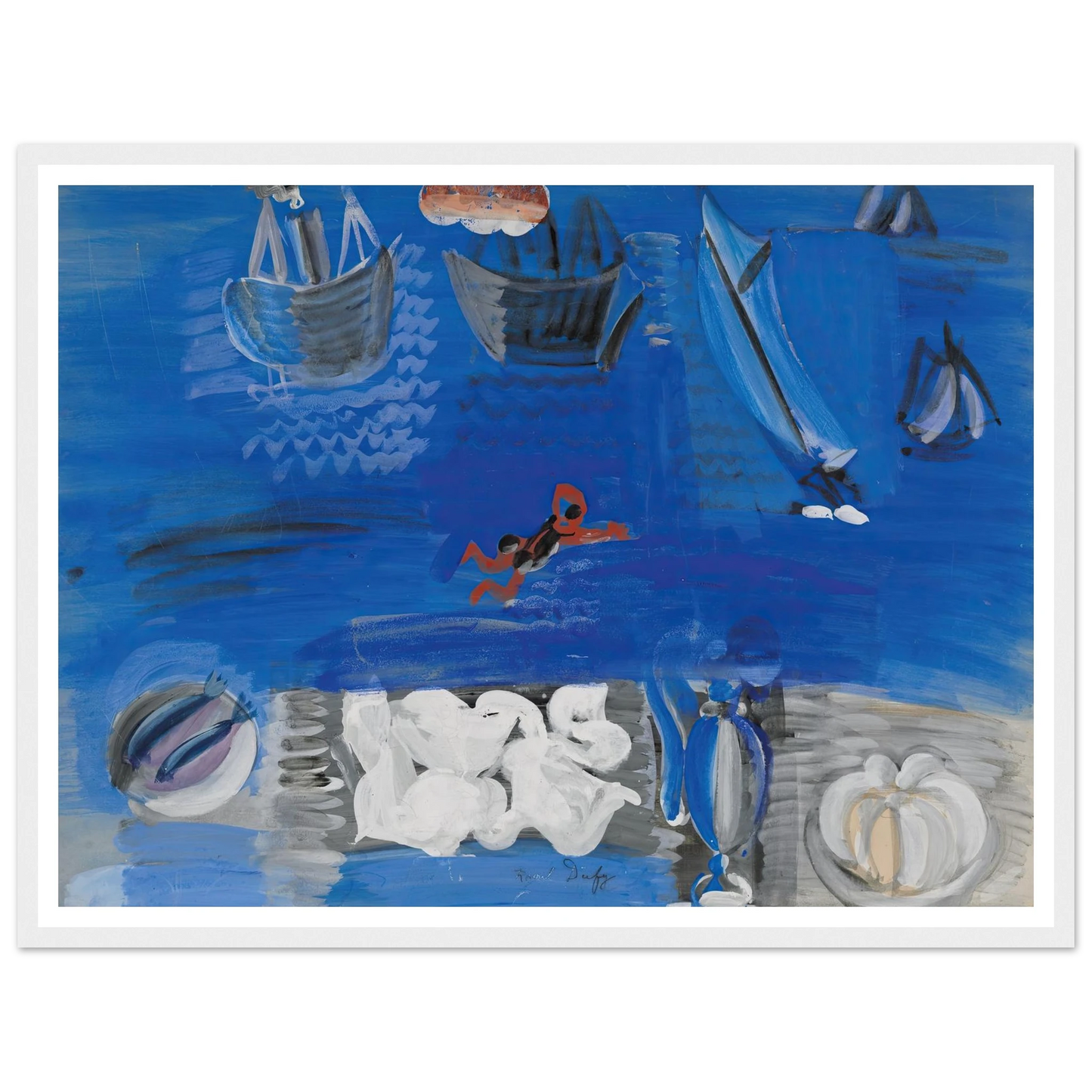 Nature morte et bateaux (circa 1923) Art Print | Raoul Dufy-Quipham Collections
