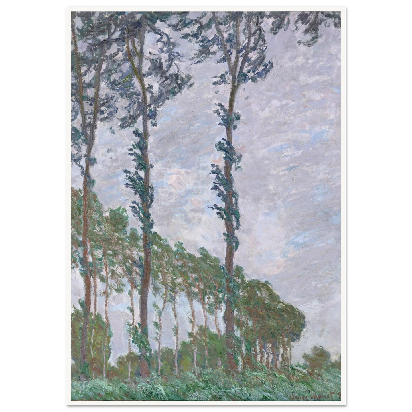 Wind Effect, Series of The Poplars (1891) Art Print | Claude Monet-Quipham Collections