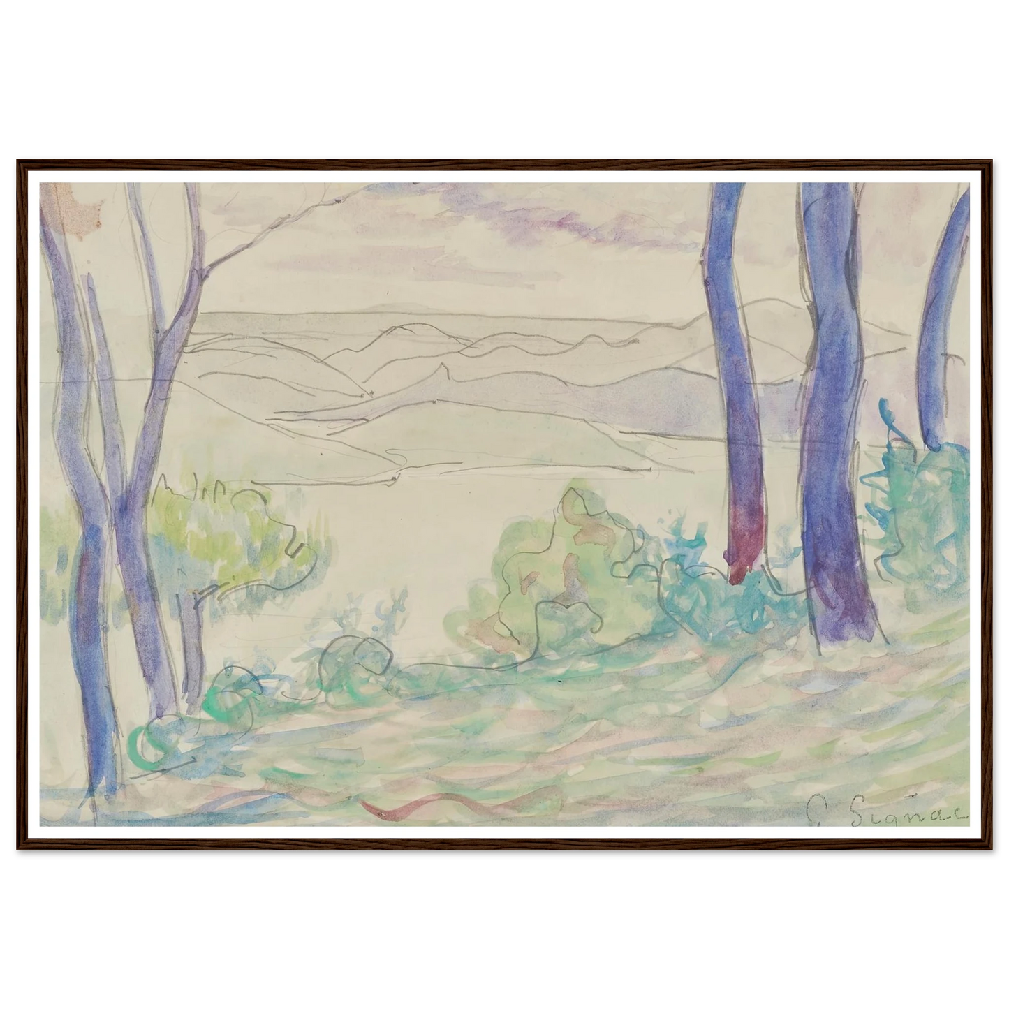 Paysage méditerranéen (1895) Art Print | Paul Signac-Quipham Collections
