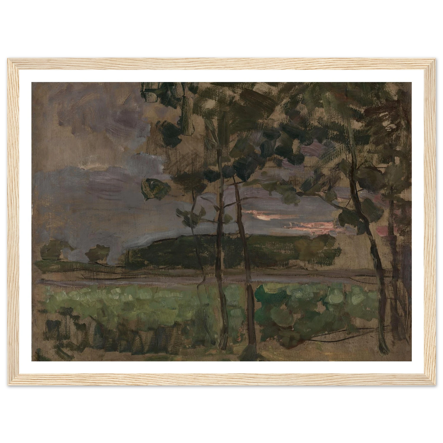 Field with Young Trees in the Foreground (c. 1907) Art Print | Piet Mondrian-Quipham Collections