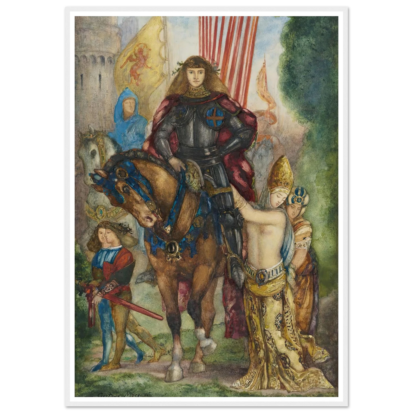 Reître et captives Art Print | Gustave Moreau-Quipham Collections