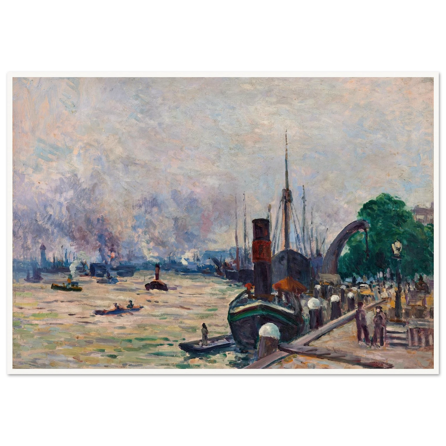 Le port de Rotterdam (1908) Art Print | Maximilien Luce-Quipham Collections