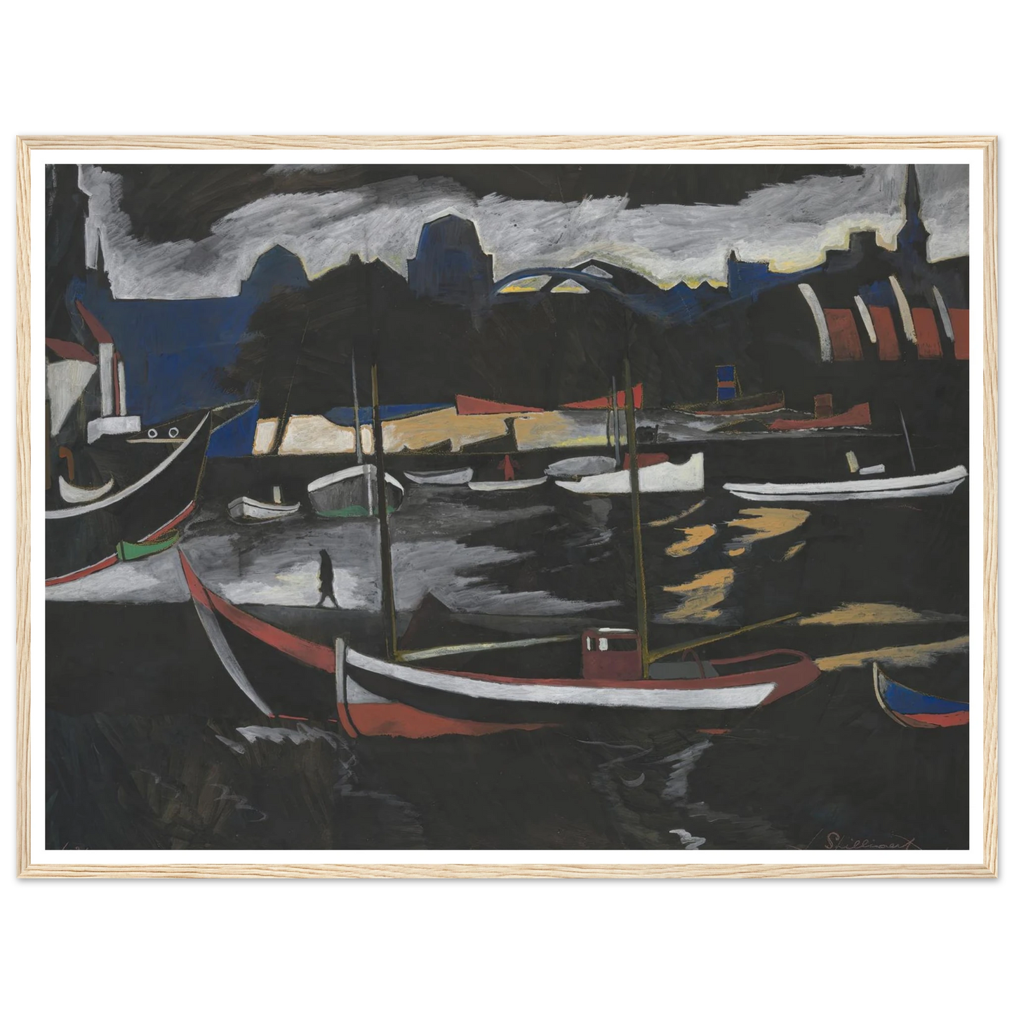 Handelsdokken te Oostende (1924) Art Print | Leon Spilliaert-Quipham Collections