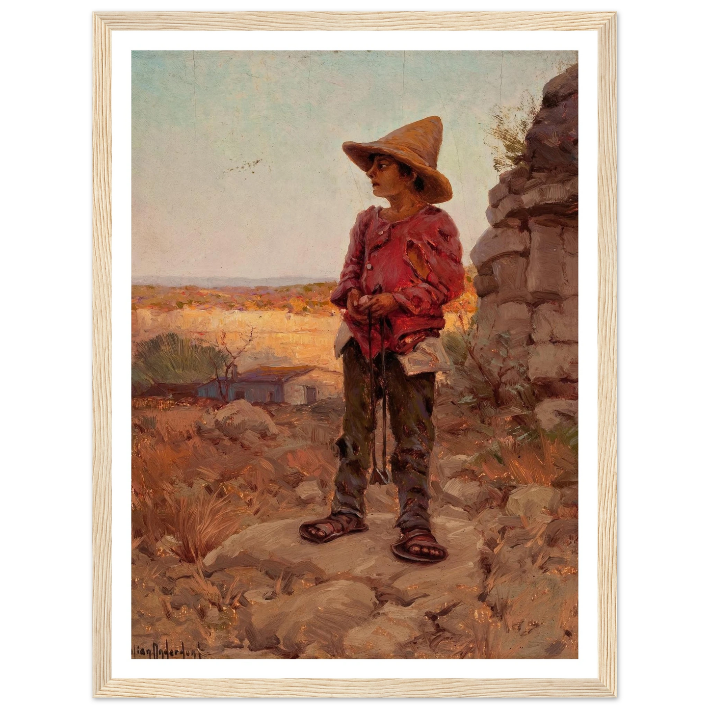 Goat Herder at the San Antonio Quarry (1909) Art Print | Julian Onderdonk-Quipham Collections