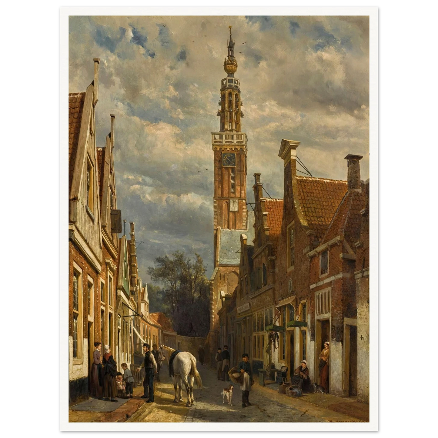The carillon tower in Edam (1879) Art Print | Cornelis Springer-Quipham Collections