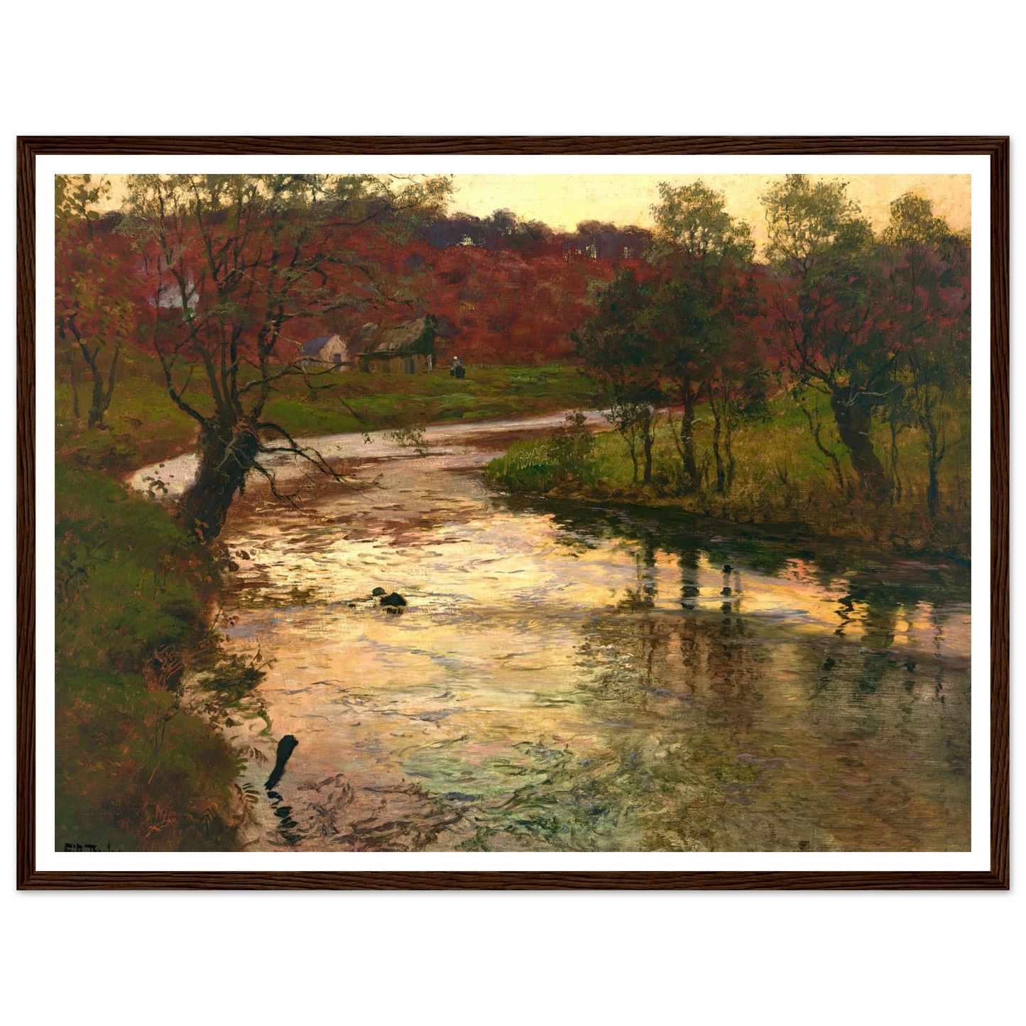 Sunset over L’Elle river, near Quimperlé, France (1901) Art Print | Frits Thaulow-Quipham Collections