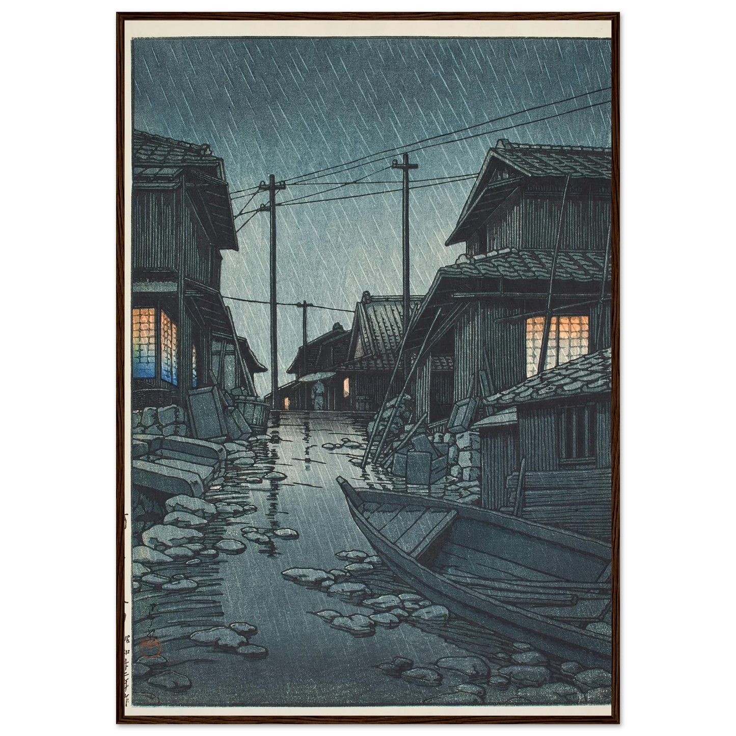 Kawarago no yau (Night rain at Kawarago) (1947) Art Print | Kawase Hasui-Quipham Collections