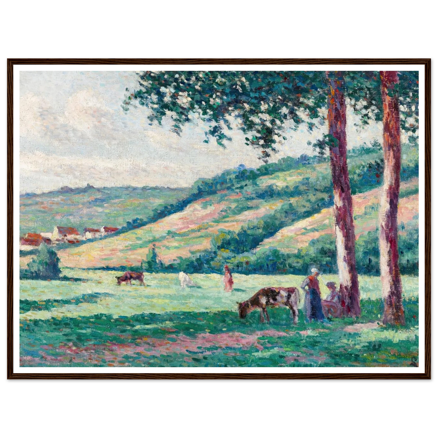 Paysage aux bergères et vachers (circa 1900) Art Print | Maximilien Luce-Quipham Collections
