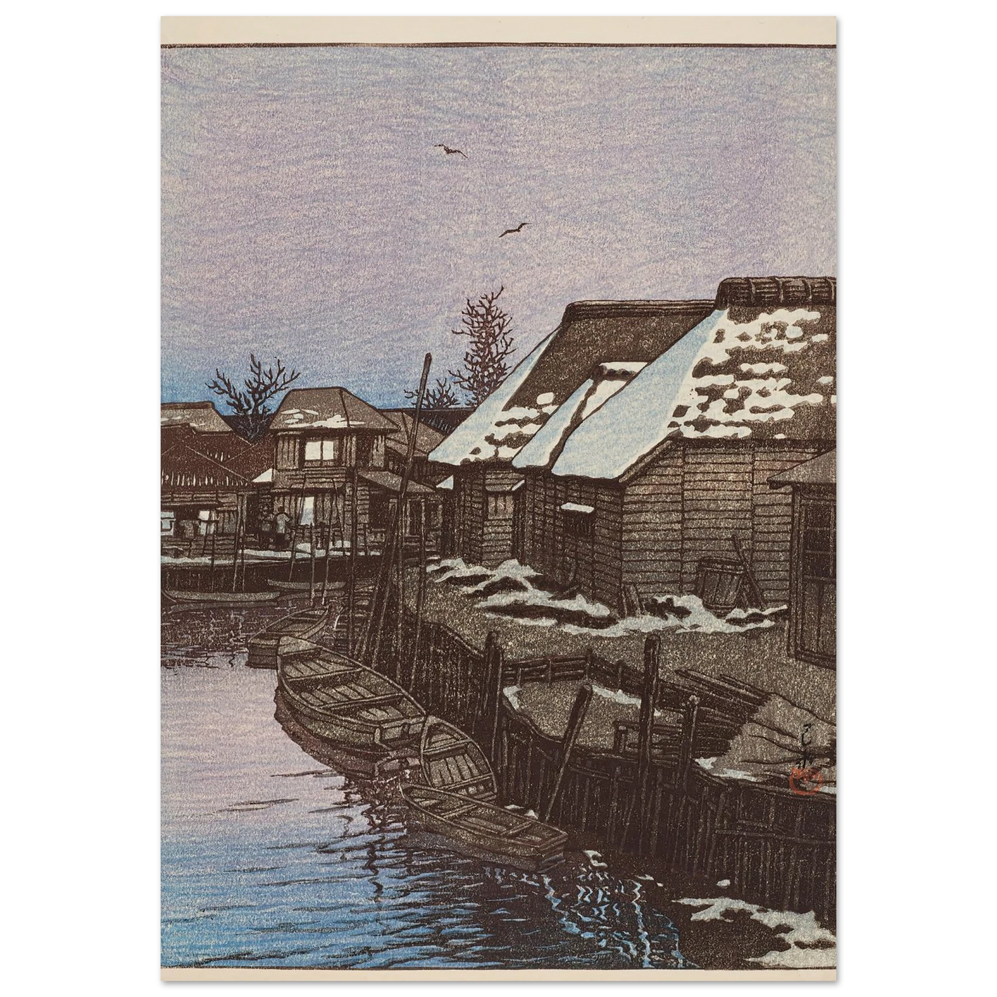 Urayasu no zansetsu (Lingering snow at Urayasu) (1932) Art Print | Kawase Hasui-Quipham Collections